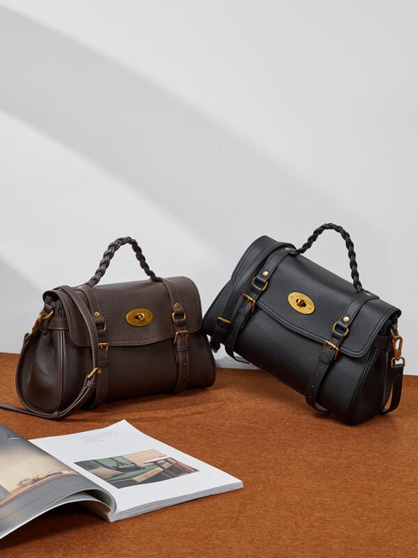 Genuine Leather Satchel Tote Bag — Elegant Commuter Style