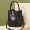 Genuine Leather Woven Bucket Bag — Chic Shoulder & Crossbody