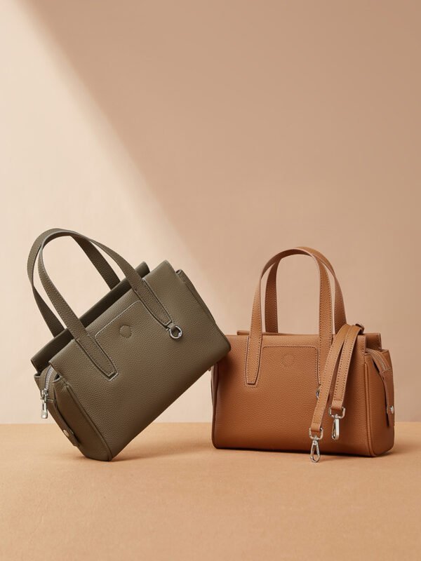 Genuine Leather Shoulder Bag — Minimalist Commuter Tote