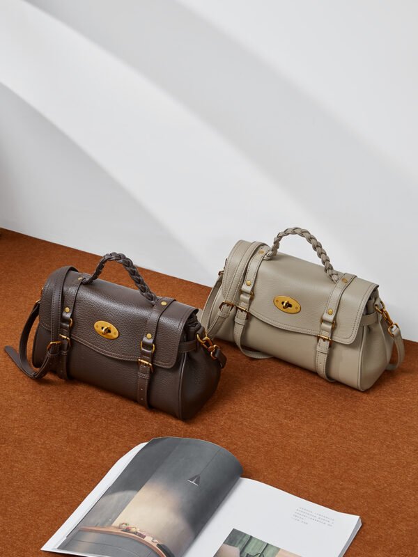 Genuine Leather Satchel Tote Bag — Elegant Commuter Style