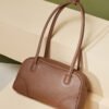 900X1200主图_0001_无题会话9127 Women’s Genuine Leather Bowling Bag | Large Capacity Cowhide Tote & Crossbody Commuter Handbag