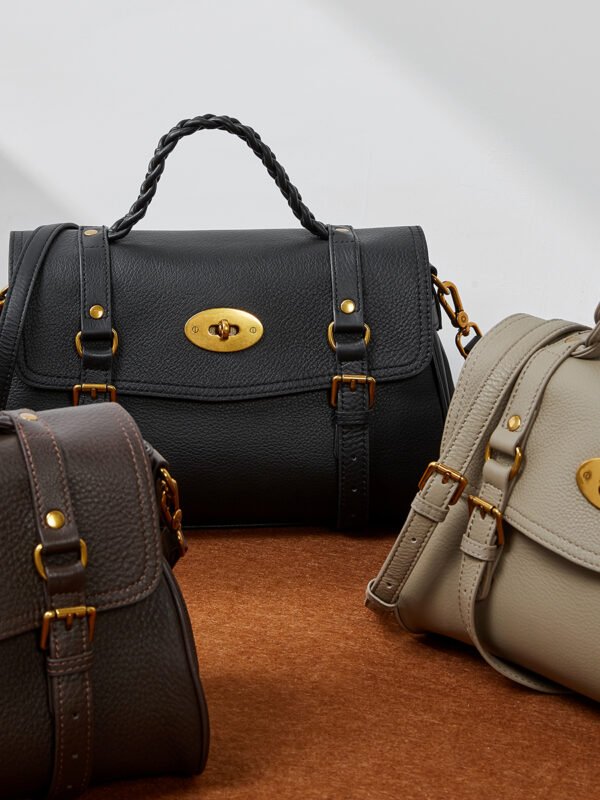 Genuine Leather Satchel Tote Bag — Elegant Commuter Style