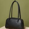 900X1200主图_0002_无题会话9125 Women’s Genuine Leather Bowling Bag | Large Capacity Cowhide Tote & Crossbody Commuter Handbag