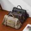 Genuine Leather Satchel Tote Bag — Elegant Commuter Style