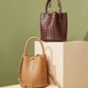 Genuine Leather Woven Bucket Bag — Chic Shoulder & Crossbody