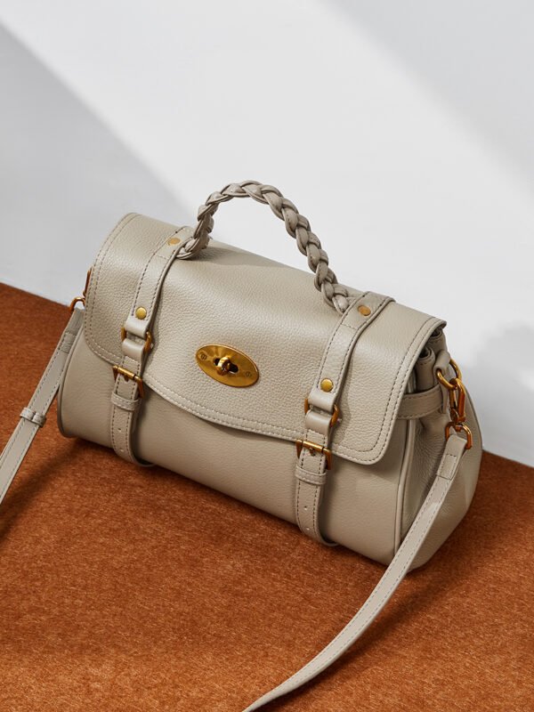 Genuine Leather Satchel Tote Bag — Elegant Commuter Style