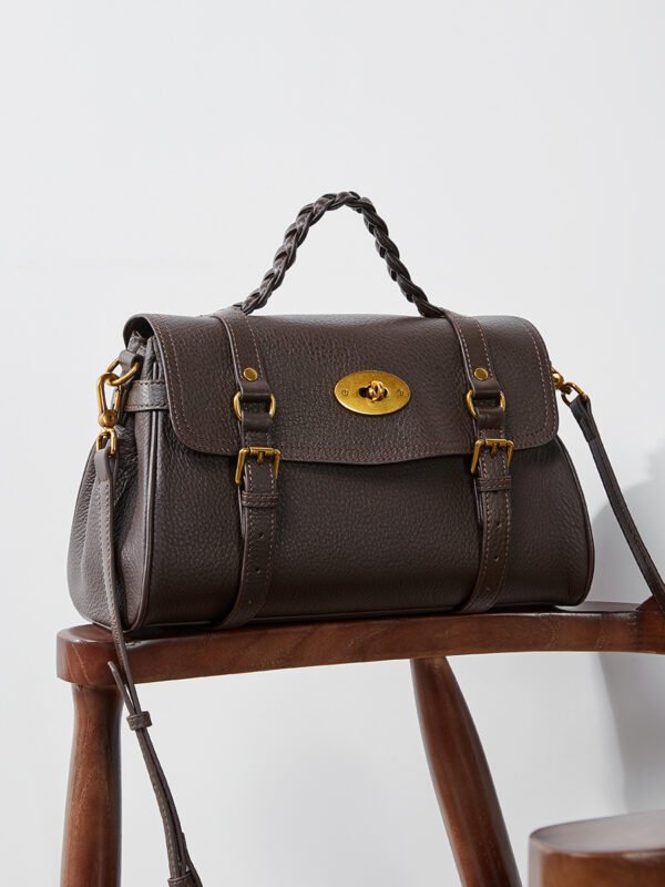 Genuine Leather Satchel Tote Bag — Elegant Commuter Style