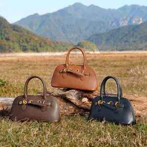 DSC01560 Genuine Leather Vintage Shell Bag — Elegant Shoulder Crossbody