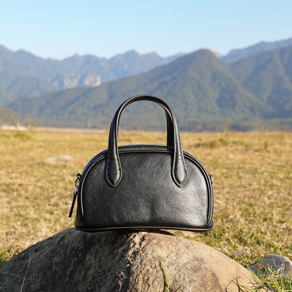 Full-Grain Leather Boston Bag — Vintage Bowling Style