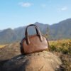 Full-Grain Leather Boston Bag — Vintage Bowling Style