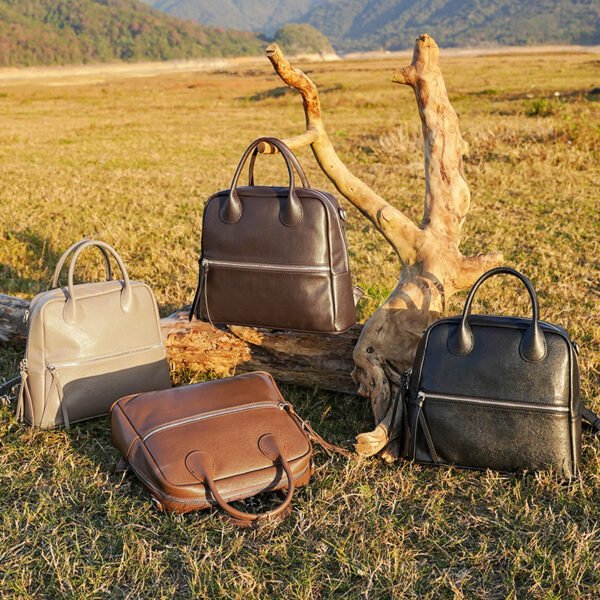 Vegetable-Tanned Leather Backpack — Multiway Tote