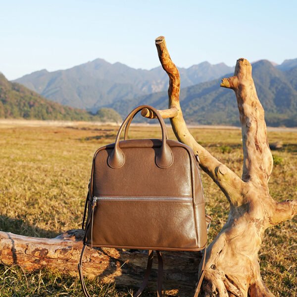 Vegetable-Tanned Leather Backpack — Multiway Tote