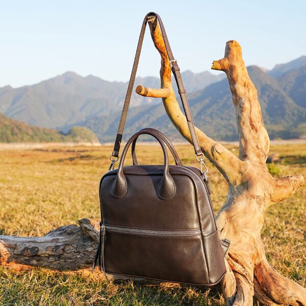 Vegetable-Tanned Leather Backpack — Multiway Tote