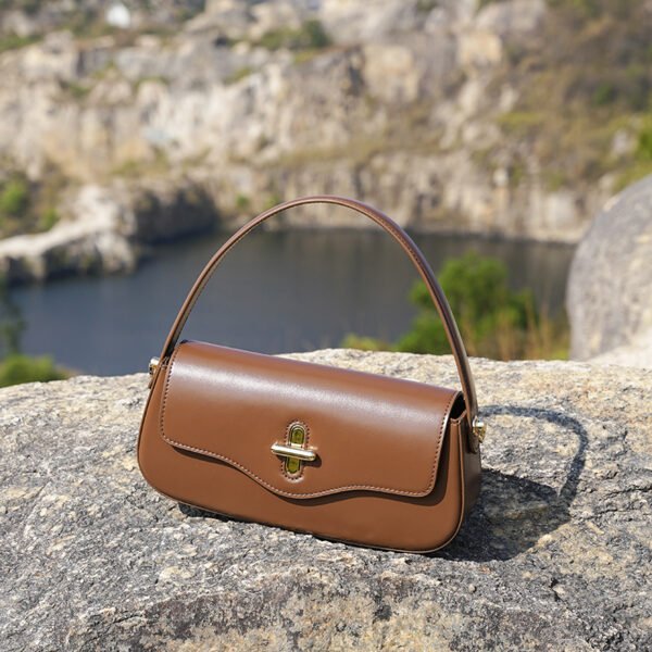 Genuine Leather Baguette Shoulder Bag — Chic Daily Tote