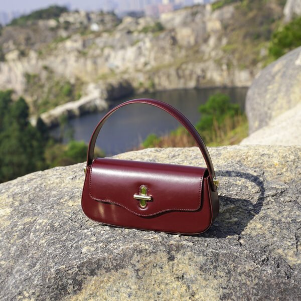 Genuine Leather Baguette Shoulder Bag — Chic Daily Tote