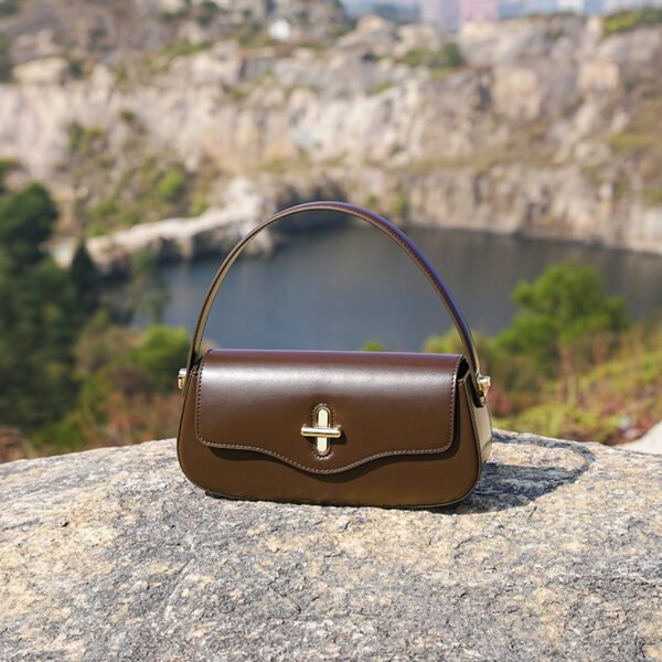 Genuine Leather Baguette Shoulder Bag — Chic Daily Tote