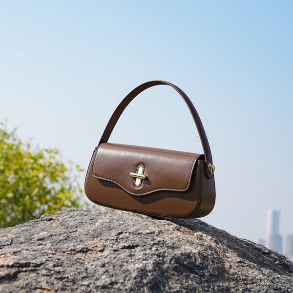 Genuine Leather Baguette Shoulder Bag — Chic Daily Tote