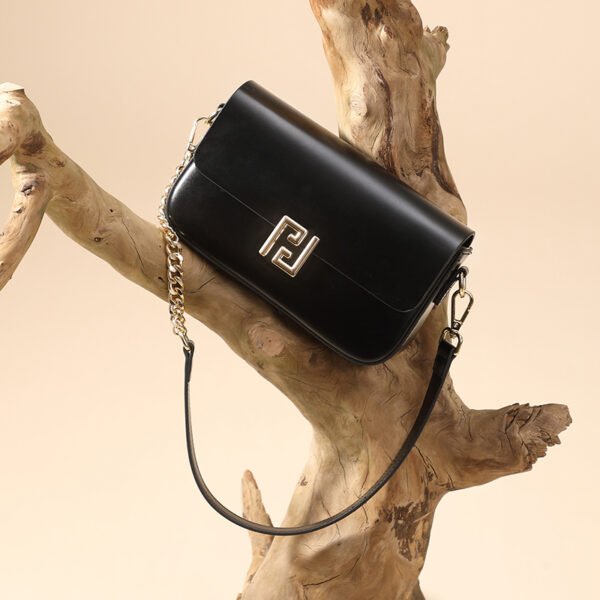 Genuine Leather Shoulder Bag — Elegant Mini Box Tote