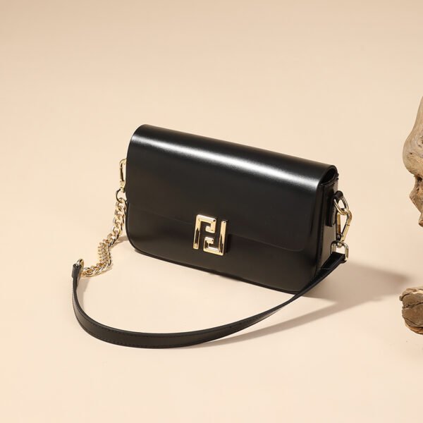 Genuine Leather Shoulder Bag — Elegant Mini Box Tote