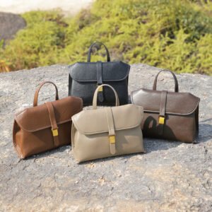 JJSY4067 Leather Crossbody Satchel — Vintage Spring/Summer Messenger Bag