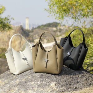 JJSY4090 Leather Commuter Handbag — Versatile Shoulder & Crossbody