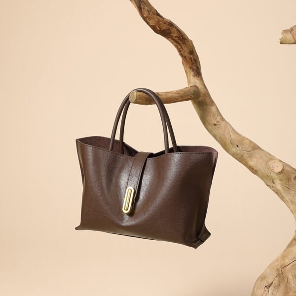 Genuine Leather Tote Bag — Vintage Commute Style