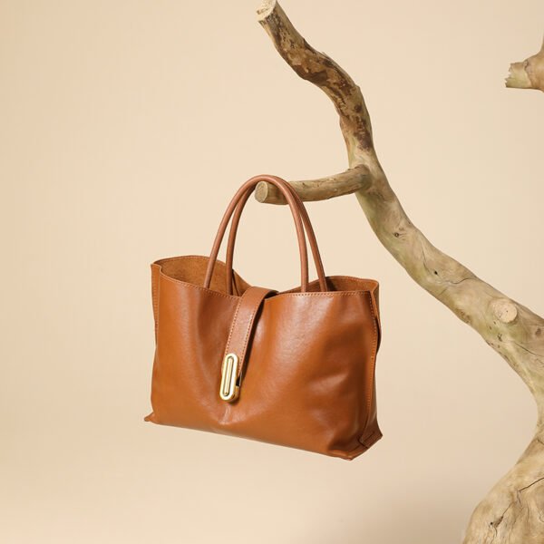 Genuine Leather Tote Bag — Vintage Commute Style