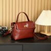Genuine Leather Shoulder Bag — Stylish Vintage Tote