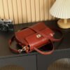 Genuine Leather Shoulder Bag — Stylish Vintage Tote