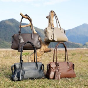 JJSY7450 Genuine Leather Tote Bag — Vintage Pillow Style