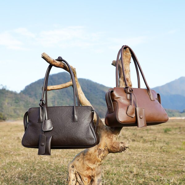 Genuine Leather Tote Bag — Vintage Pillow Style