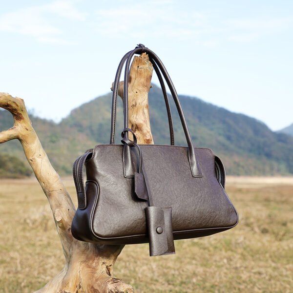 Genuine Leather Tote Bag — Vintage Pillow Style