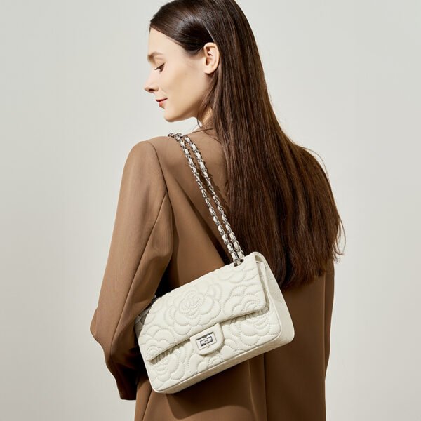 Luxury Leather Chain Shoulder Bag | Women’s Crossbody Camellia Flap Bag