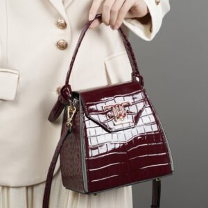 Croc-Embossed Box Bag