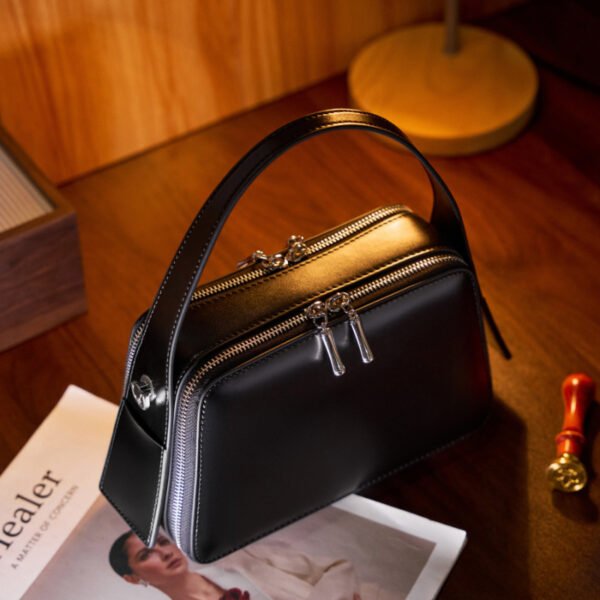 Leather Commuter Small Box Bag — Chic Everyday Crossbody