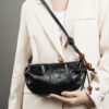Genuine Leather Pleated Dumpling Bag | New Autumn Shoulder & Crossbody Handbag