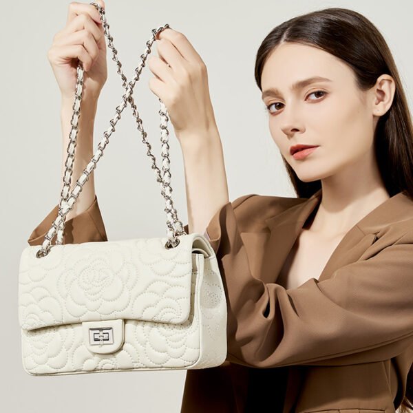 Luxury Leather Chain Shoulder Bag | Women’s Crossbody Camellia Flap Bag