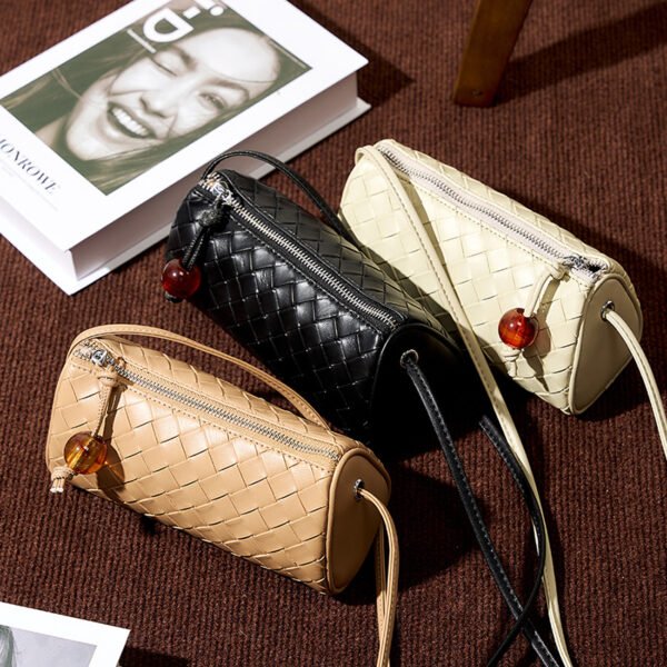 Fashion Woven Leather Bucket Bag | Versatile Pillow Shoulder & Crossbody Bag