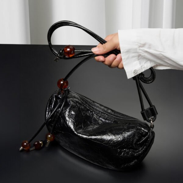 Genuine Leather Pleated Dumpling Bag | New Autumn Shoulder & Crossbody Handbag