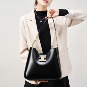 genuine leather bucket crossbody