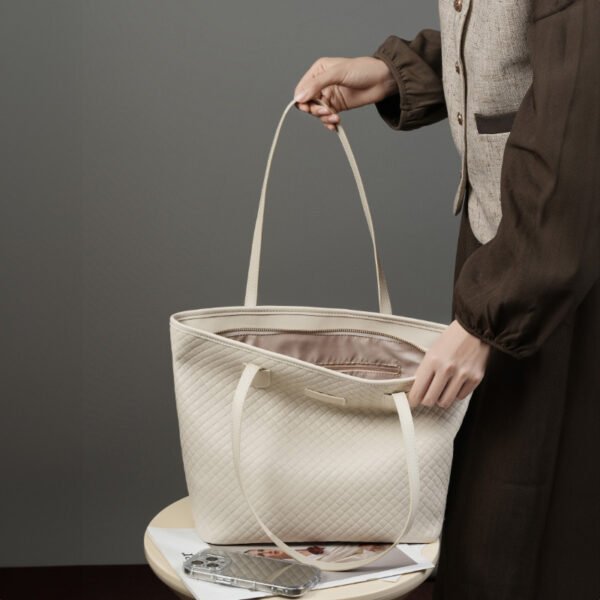 画板 5 Vintage Large-Capacity Leather Tote Bag | Woven Texture Shoulder Bag