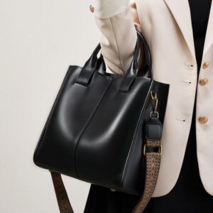 casual leather tote