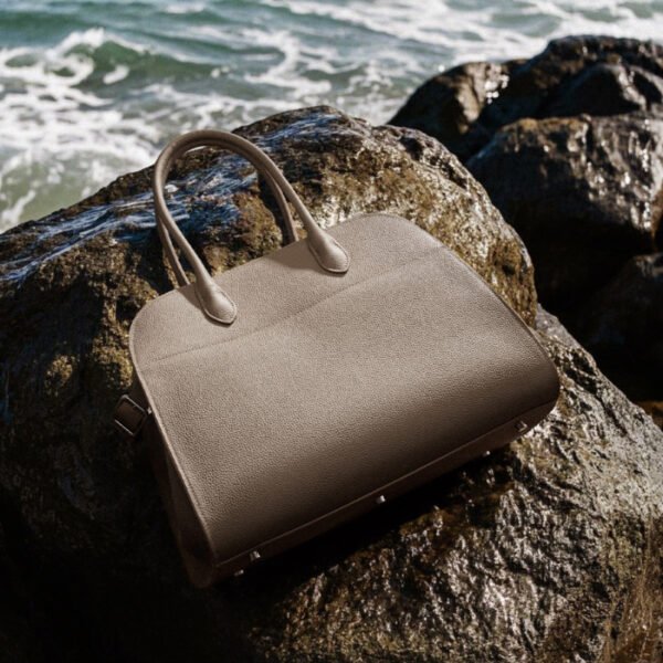 Genuine Leather Tote Bag — Large Capacity Travel Work Bag