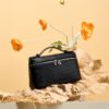 画板 6 Luxury Genuine Leather Lunchbox Bag | Ostrich Texture Shoulder & Handbag