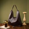 Vegetable Tanned Leather Large Tote Bag — Commuter Shoulder Bag