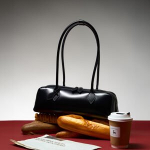 画板 6 Leather Baguette Shoulder Bag — Minimalist Long Underarm Tote