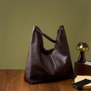 Vegetable Tanned Leather Large Tote Bag — Commuter Shoulder Bag