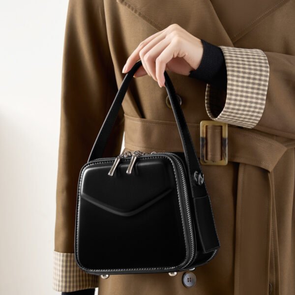 Leather Top Handle Roof Bag Crossbody — Chic Daily Carry