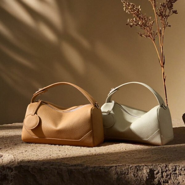 Leather Boston Bag — Versatile Shoulder & Handbag