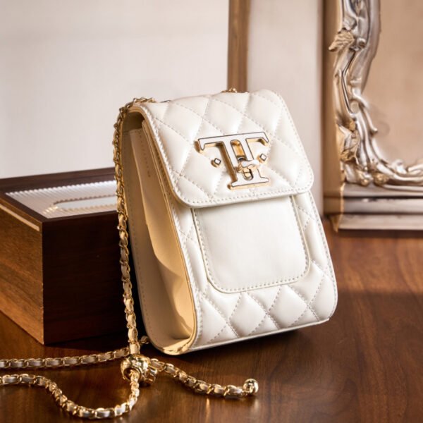 Leather Chain Crossbody Mini Bag | Genuine Cowhide Phone Shoulder Bag